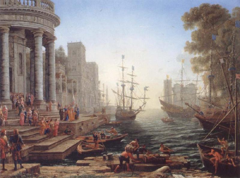 Claude Lorrain Seaport with the embarkation of Saint Ursula Norge oil painting art